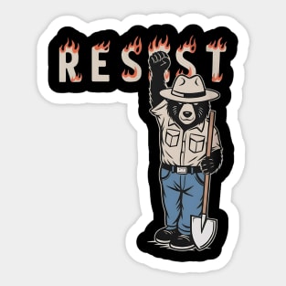 Vintage The Resist Bear Nation Park Sticker